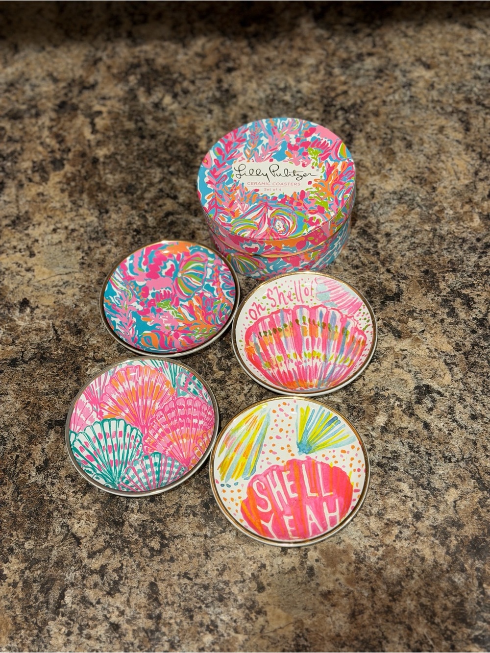 Lilly Pulitzer Ceramic Coasters - Set of  4 (New in Box)